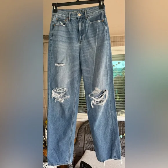 American Eagle Outfitters Blue Baggy Jeans - Picture 1 of 13